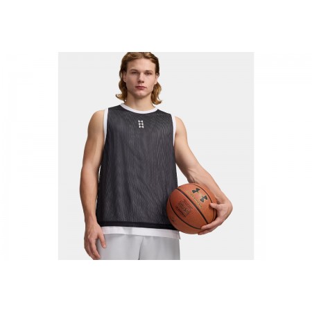 Under Armour Hoops 695 Ανδρική Αμάνικη Μπλούζα Μαύρη, Λευκή