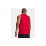Under Armour Hoops 695 Ανδρική Αμάνικη Μπλούζα Κόκκινη, Μαύρη