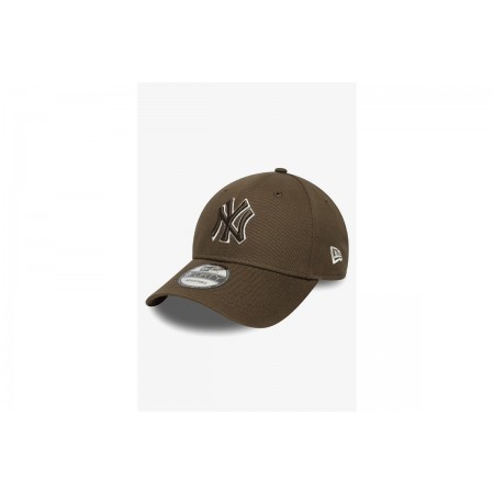 New Era LA Dodgers MLB Team Outline 9Forty Καπέλο Strapback Καφέ, Λευκά