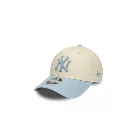 New Era New York Yankees Side Script 9Forty Καπέλο Snapback Εκρού, Σιέλ