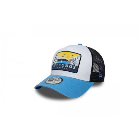 New Era Mykonos 9FORTY A-Frame Trucker Καπέλο Snapback Γαλάζιο, Λευκό, Μαύρο