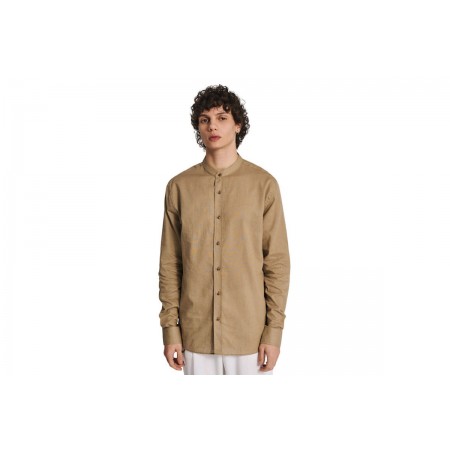 Staff Diver Μαο Πουκάμισο Απο Λινό Και Βαμβάκι. Tobacco 61-012.04 