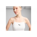 Puma Wardrobe Essentials Γυναικείο Αμάνικο Crop Top Λευκό