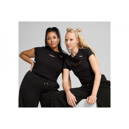 Puma Wardrobe Ess Cut-Out Baby T-Shirt Γυναικείο 
