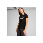 Puma Ess Metallic No. 1 Logo Γυναικεία Κοντομάνικη Μπλούζα Μαύρη