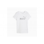 Puma Ess Metallic No. 1 Logo Γυναικεία Κοντομάνικη Μπλούζα Λευκή