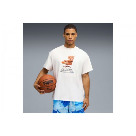 Puma Hootopia Health Ανδρικό Κοντομάνικο T-Shirt Λευκό