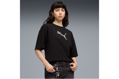 Puma Essentials Graphics Bedazzled Oversized T-Shirt Γυναικείο (634566 01)