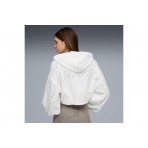 Puma Ess Graphic Bedazzled Γυναικεία Ζακέτα με Κουκούλα Λευκή
