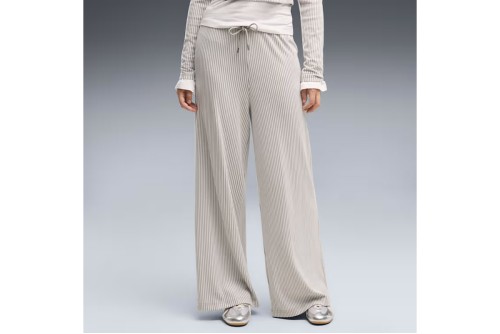 Puma Essentials Wide Leg Ribbed Παντελόνι Φόρμας Γυναικεία (636667 81)