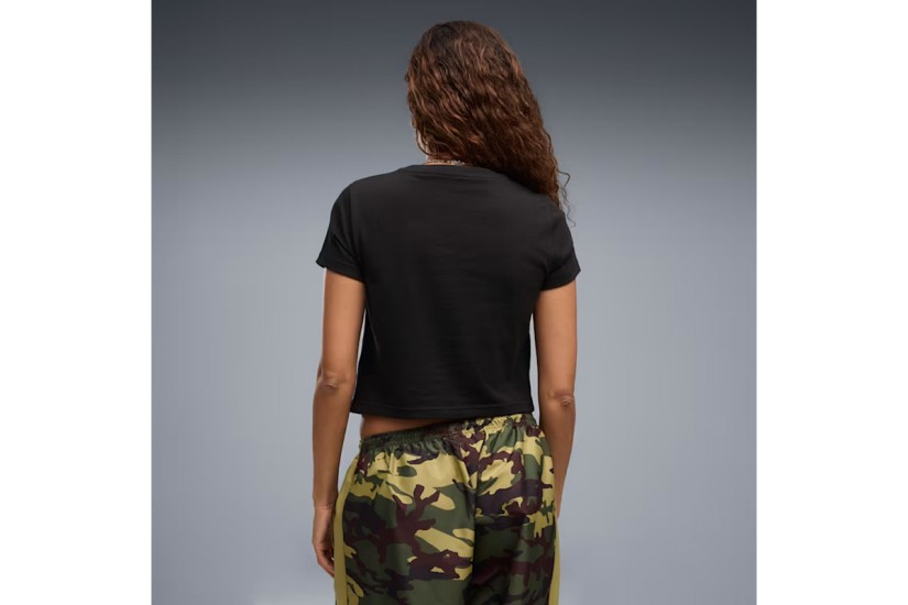 Puma Essentials Baby Cropped Γυναικείο Κοντομάνικο T-Shirt Μαύρο, Λευκό