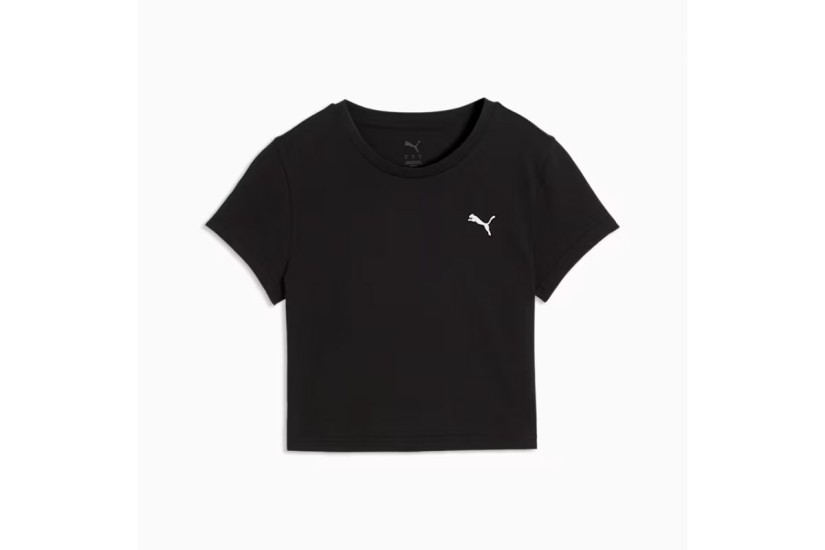 Puma Essentials Baby Cropped Γυναικείο Κοντομάνικο T-Shirt Μαύρο, Λευκό