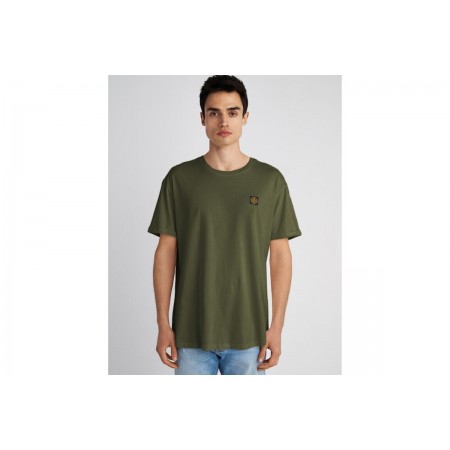 Staff Land Ανδρικό Κοντομάνικο T-Shirt Λαδί