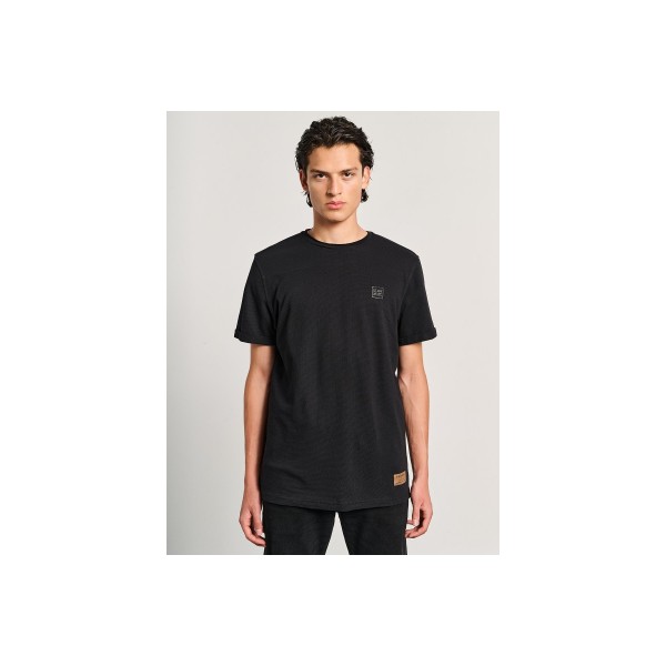 Staff Ανδρικό Μπλουζάκι Χαλαρή Εφαρμογή Κοντό Μανίκι Μαυρο 64-012 (64-012.054 N0090-BLACK)