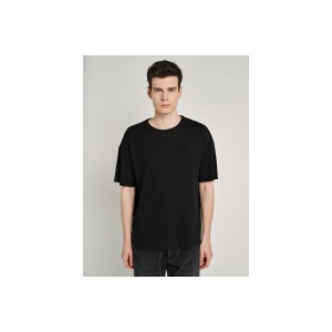 Staff Ανδρικό Μπλουζάκι  Χαλαρή Εφαρμογή Κοντο Μανίκι Μαυρο 64-02 (64-025.055 BLACK)