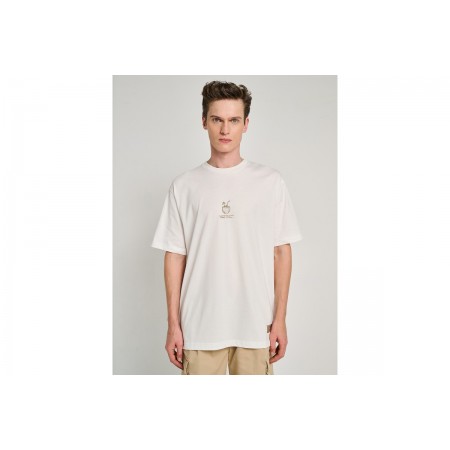 Staff Ανδρικό Μπλουζάκι  Χαλαρή Εφαρμογή Κοντο Μανίκι Υπολευκο 64 