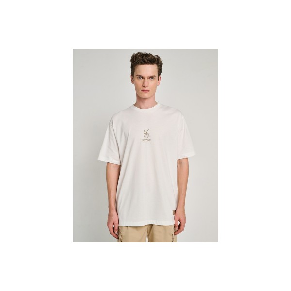 Staff Ανδρικό Μπλουζάκι  Χαλαρή Εφαρμογή Κοντο Μανίκι Υπολευκο 64 (64-027.055 N0024-OFF WHITE)