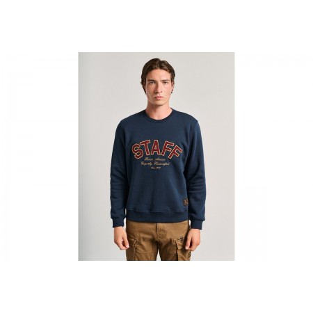 Staff Ανδρικό Φούτερ Λαιμοκοψη Μπλε 64-109.054.ν0045 