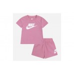 Nike Club Βρεφικό Σετ Κοντομάνικη Μπλούζα - Σορτς Ροζ
