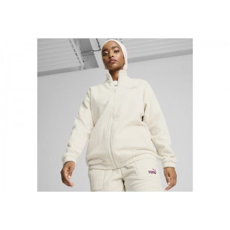 Puma Ess Elevated Winterized Fleece Γυναικεία Ζακέτα Εκρού