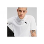 Puma Ess Pique Ανδρική Κοντομάνικη Polo Μπλούζα Λευκή