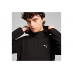Puma Evostripe Full-Zip Ανδρική Ζακέτα με Κουκούλα Μαύρη