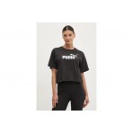 Puma Essentials No.1 Logo Γυναικείο Cropped Κοντομάνικο T-Shirt