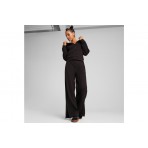 Puma HER Comfort High-Waist Straight Γυναικείο Παντελόνι Φόρμας Μαύρο