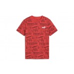 Puma Mid 90S Παιδικό Κοντομάνικο T-Shirt Κεραμιδί, Μαύρο, Λευκό