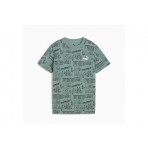 Puma Mid 90S Παιδικό Κοντομάνικο T-Shirt Πράσινο, Μαύρο, Λευκό