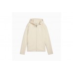Puma Evostripe Γυναικεία Βαμβακερή Ζακέτα με Κουκούλα Εκρού