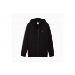 Puma Ess Small No 1 Logo Ανδρική Βαμβακερή Ζακέτα με Κουκούλα Μαύρη