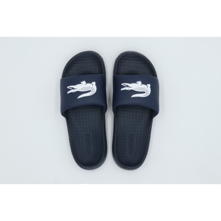 Lacoste Serve Slides 1.0 Ανδρικές Παντόφλες Μπλε Σκούρο, Λευκές
