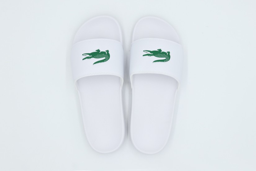 Lacoste Serve Slides Ανδρικές Παντόφλες Λευκές, Πράσινες