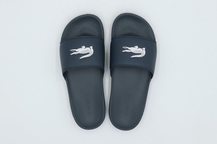 Lacoste Serve Slides Ανδρικές Παντόφλες Μπλε Σκούρο, Λευκές