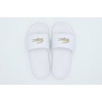 Lacoste Serve Slides Γυναικείες Παντόφλες Λευκές, Μπρονζέ