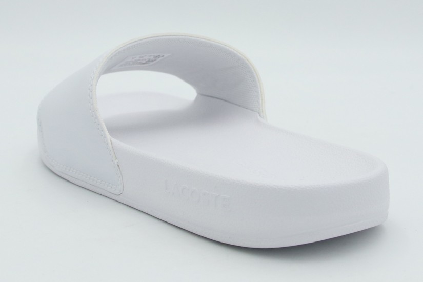 Lacoste Serve Slides Γυναικείες Παντόφλες Λευκές, Μπρονζέ
