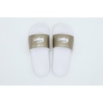 Lacoste Serve Slides Γυναικείες Παντόφλες Χρυσές, Λευκές
