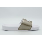 Lacoste Serve Slides Γυναικείες Παντόφλες Χρυσές, Λευκές