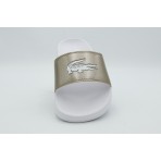 Lacoste Serve Slides Γυναικείες Παντόφλες Χρυσές, Λευκές