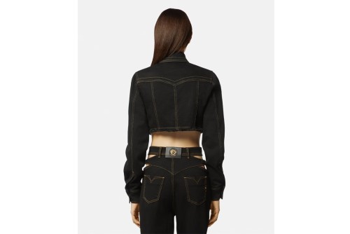 Versace D Str Slouchy28 Blk Μπουφάν Τζιν Γυναικείο (76HAL253 DW060L54 909)