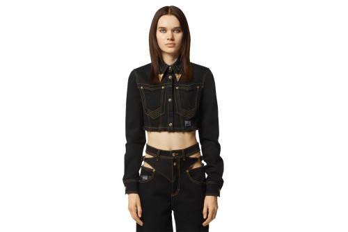 Versace D Str Slouchy28 Blk Μπουφάν Τζιν Γυναικείο (76HAL253 DW060L54 909)