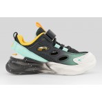 Fila Wave Memory Velcro Βρεφικά Sneakers Μαύρα, Κίτρινα, Λευκά, Τυρκουάζ