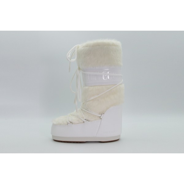 Moon Boot Icon White Faux Fur Μπότες Χιονιού (80D1408900 A002)