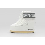 Moon Boot Icon Low White Nylon Γυναικείες Μπότες Χιονιού Λευκές, Γκρι