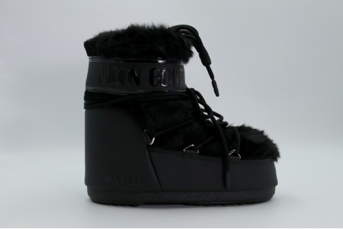 Moon Boot Icon Low Black Faux Fur Μπότες Χιονιού (80D1409390 N001)