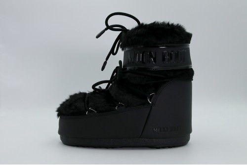 Moon Boot Icon Low Black Faux Fur Μπότες Χιονιού (80D1409390 N001)