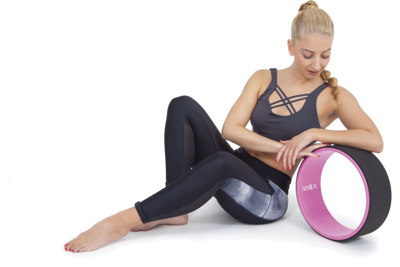 Amila Yoga Wheel Μαύρη, Ροζ