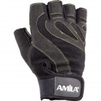Amila Γάντια ’Ρσης Βαρών Amila Leather Μαύροκίτρινο Xxl (8330205)