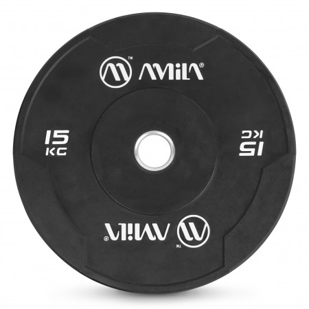 Amila Δίσκος Amila Black W Bumper Slim 50Mm 15Kg 